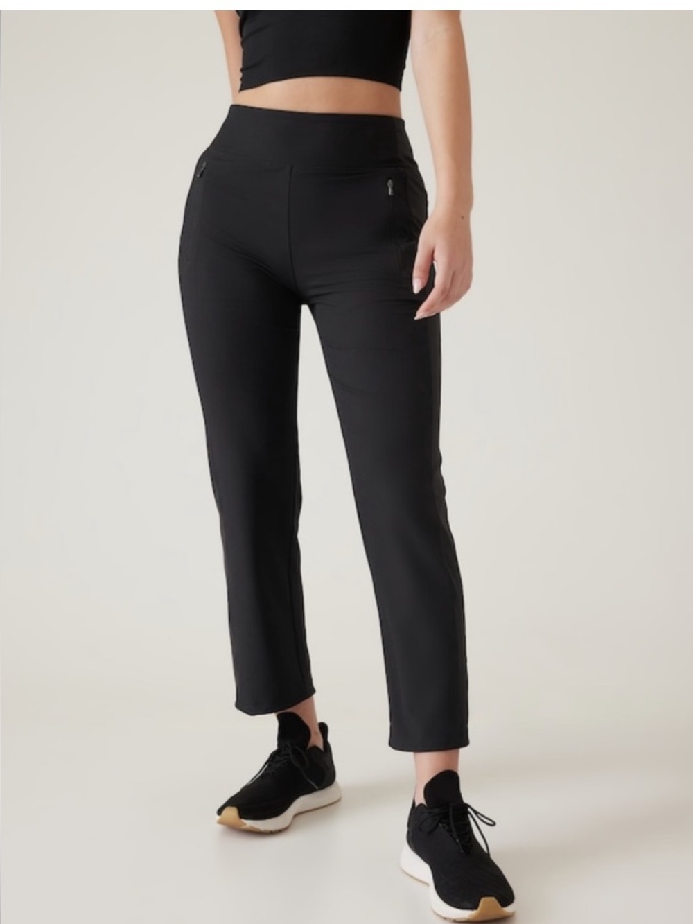 Athleta Black Fairway Golf Pants Ankle Length Stretch Athletic Women’s Size 12
